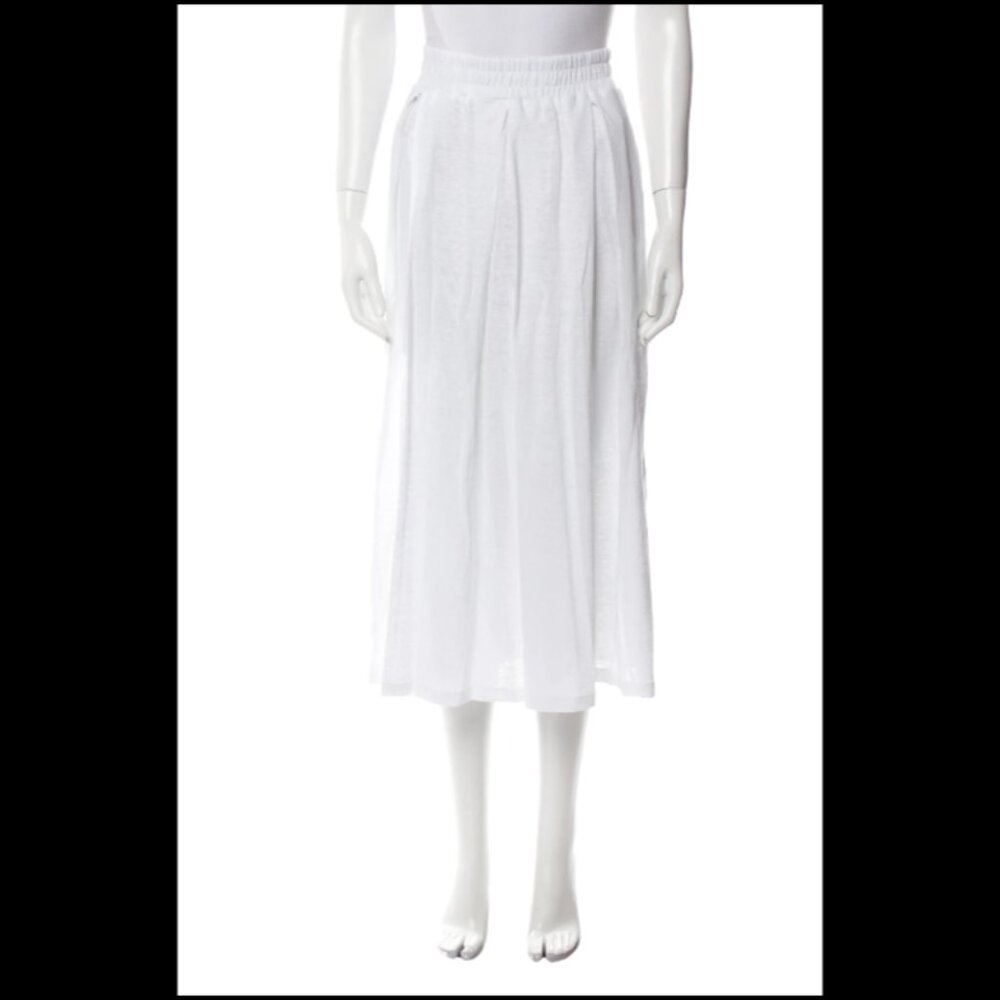 Linen midi skirt white Nobili size small